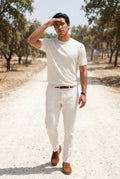 Cream Fine Relaxed Fit Short Sleeve T-shirt - Relaxed fit t-shirt - Photo 24