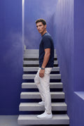 Navy Blue Fine Relaxed Fit Short Sleeve T-shirt - Relaxed fit t-shirt - Photo 27