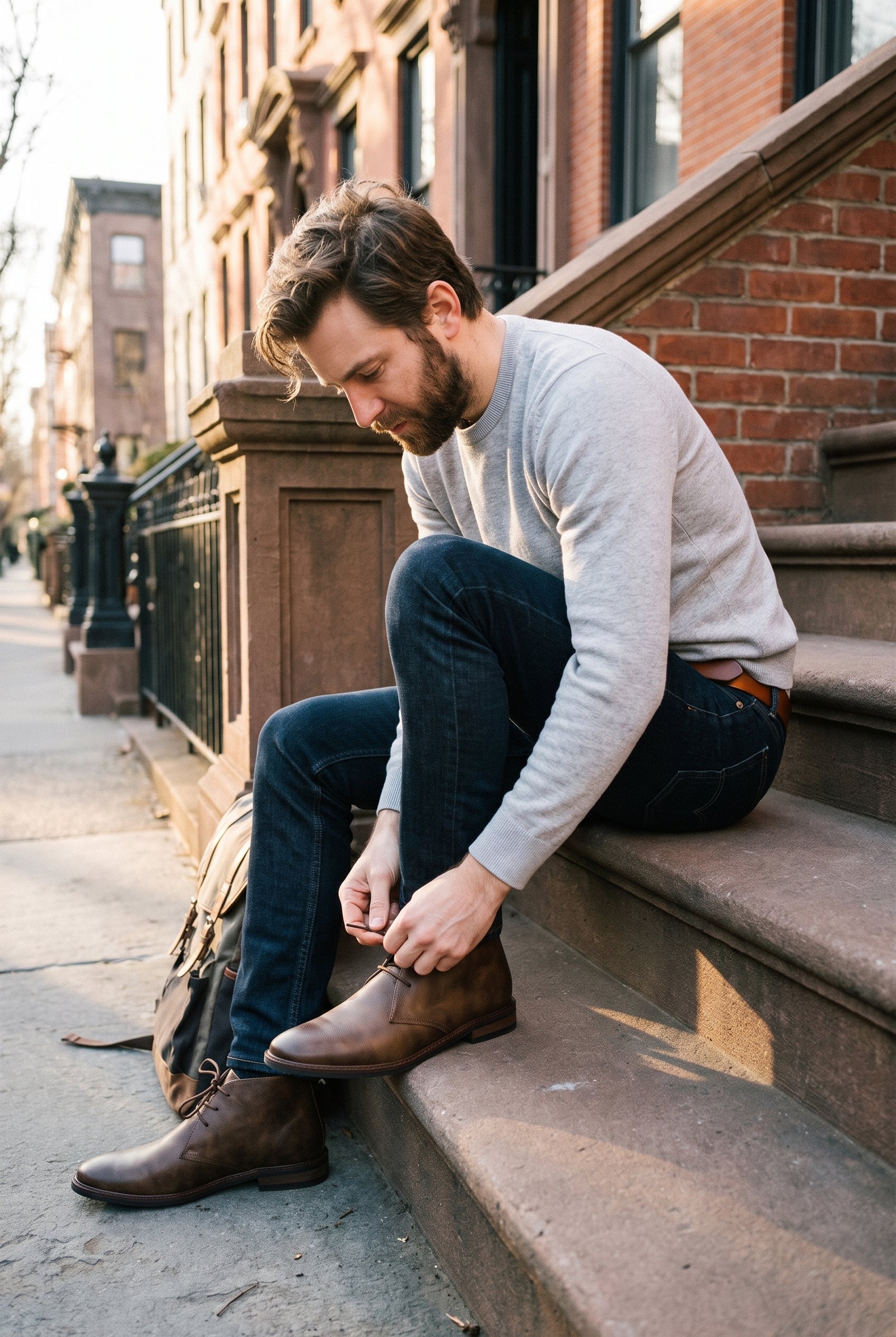 Men's Boots Classic Leather in Coffee — secondary lifestyle