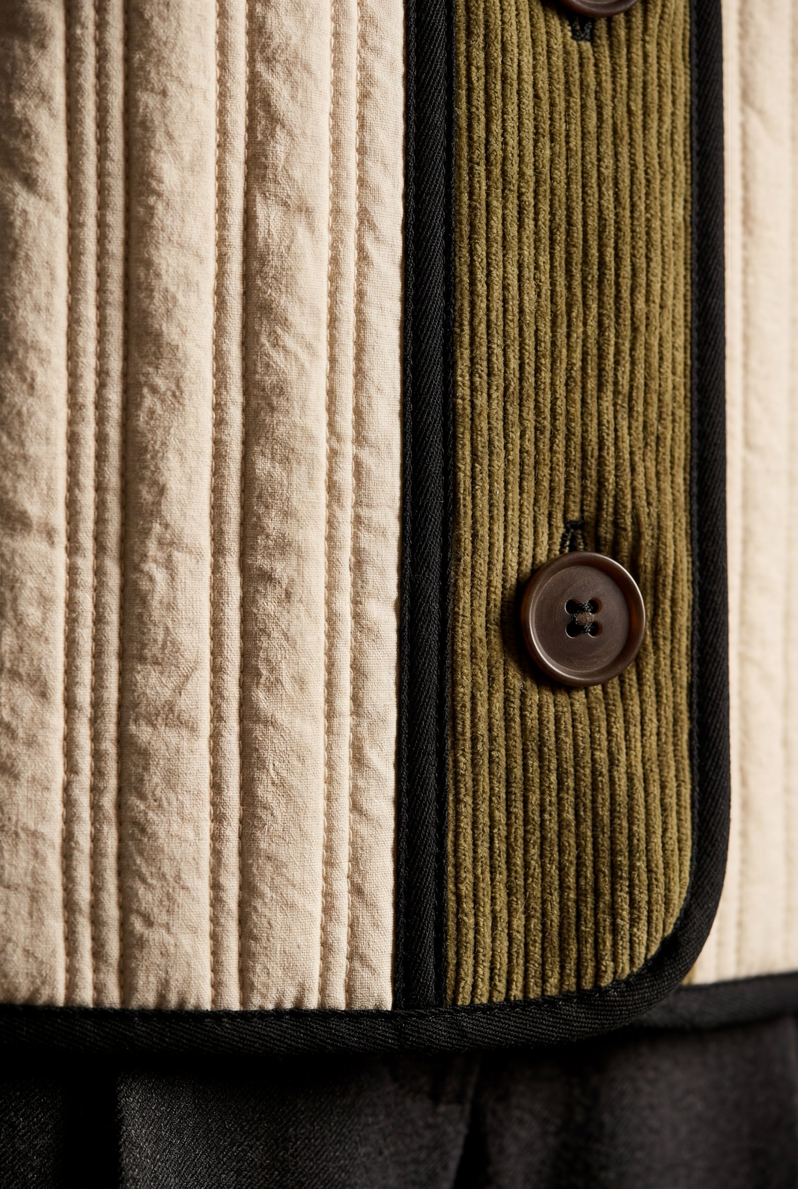 Cream Cream Contrast-trim Quilted Padded Jacket - Padded jackets - Photo 3