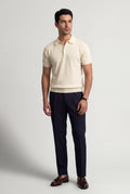 Cream Fine Tailored Short Sleeve Polo Shirt - Polo shirts - Photo 2