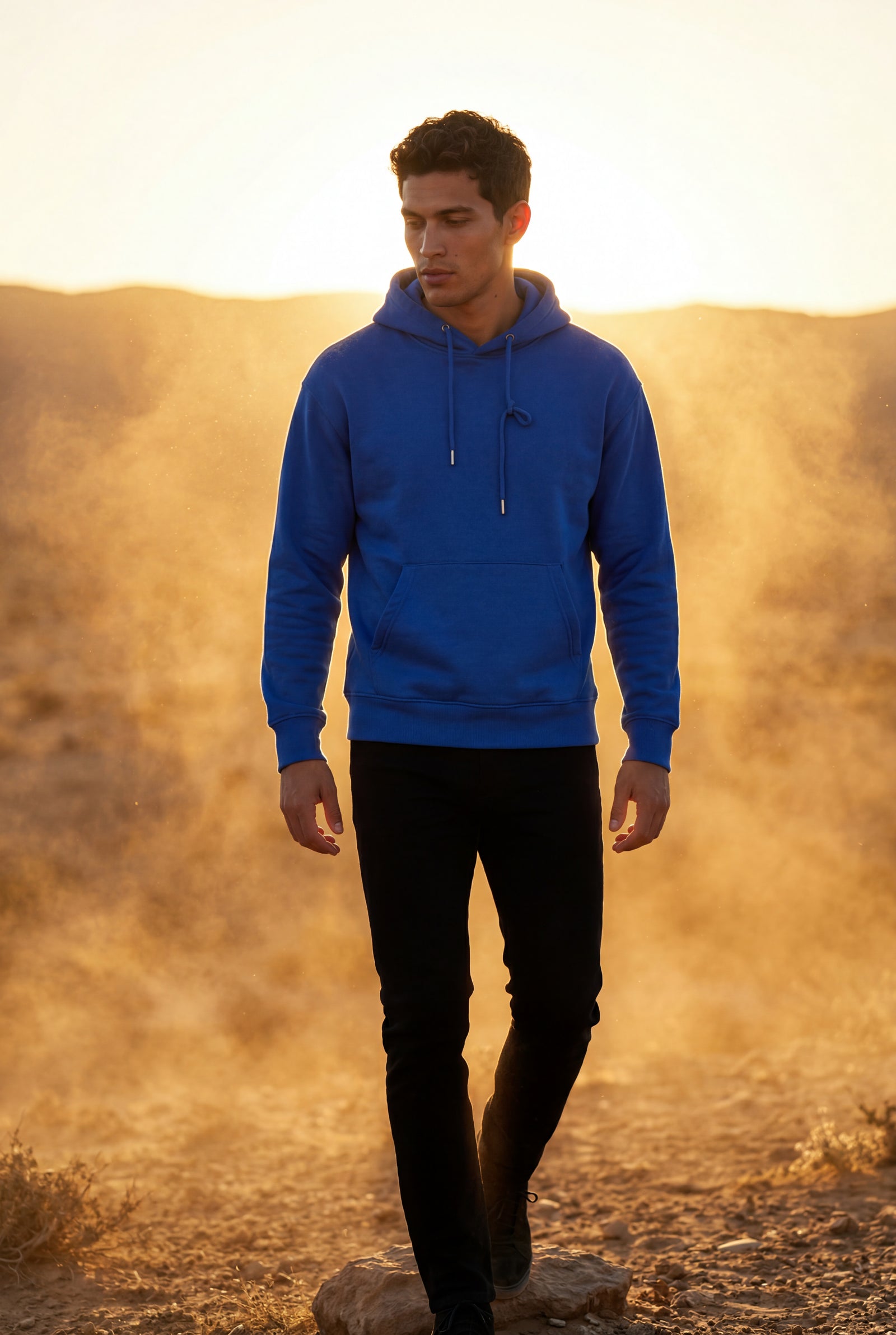 Blue Men's Classic Drawstring Hood Regular Fit Pullover Hoodie - Men's hoodie - Photo 19