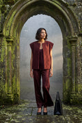 Burgundy Oversized Sleeveless Open-front Cardigan Vest - Oversized cardigan - Photo 16