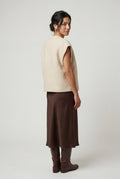 Cream Oversized Sleeveless Open-front Cardigan Vest - Oversized cardigan - Photo 18