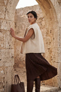 Cream Oversized Sleeveless Open-front Cardigan Vest - Oversized cardigan - Photo 20