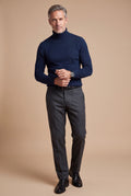 Men's Sweater Turtleneck Classic Fit in Dark Blue — primary studio