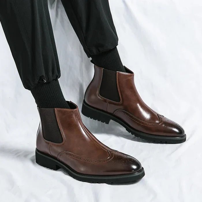 Brogue Detailing Chelsea Slip-on Boots - Photo 2