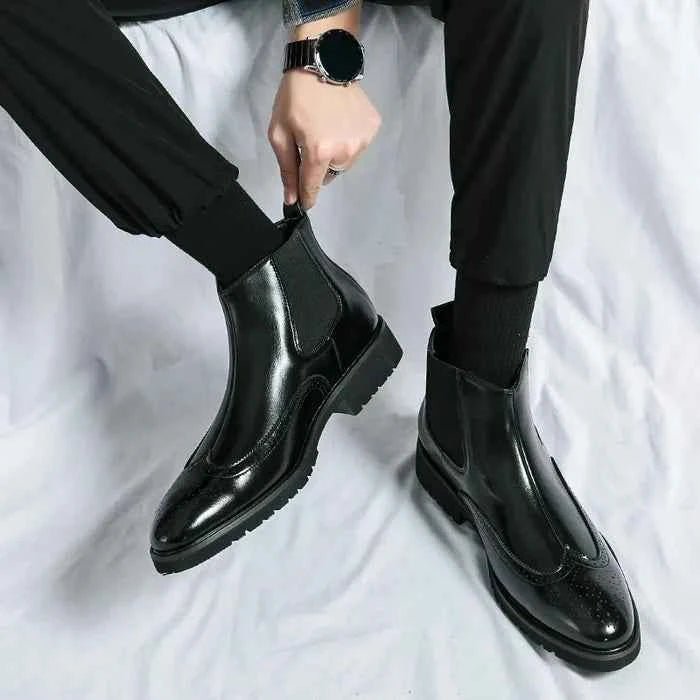 Brogue Detailing Chelsea Slip-on Boots - Photo 8