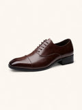Cap Toe Oxford Lace-up Dress Shoes with Polished Finish - Photo 3