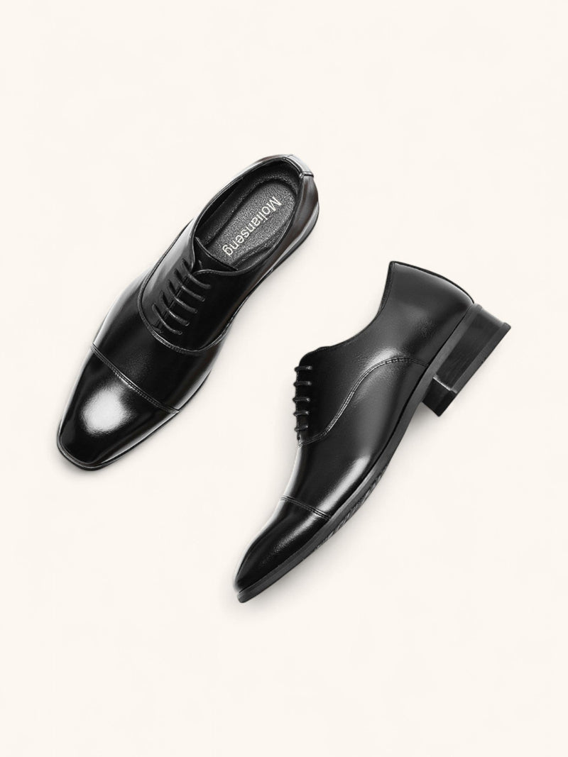 Cap Toe Oxford Lace-up Dress Shoes with Polished Finish - Photo 4