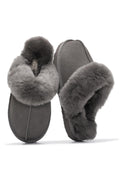 Shearling Open-Back Slippers in Dark Brown Leopard Suede — other