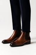 Dark Brown Sleek Almond Toe Chelsea Ankle Boots - Chelsea boots - Photo 5