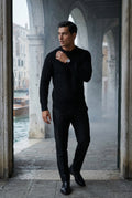 Black Chunky Ribbed Slim Fit Crewneck Sweater - Slim fit sweater - Photo 11