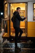 Black Quilted Hooded Hybrid Jacket with Sleeves - Hooded jackets - Photo 8