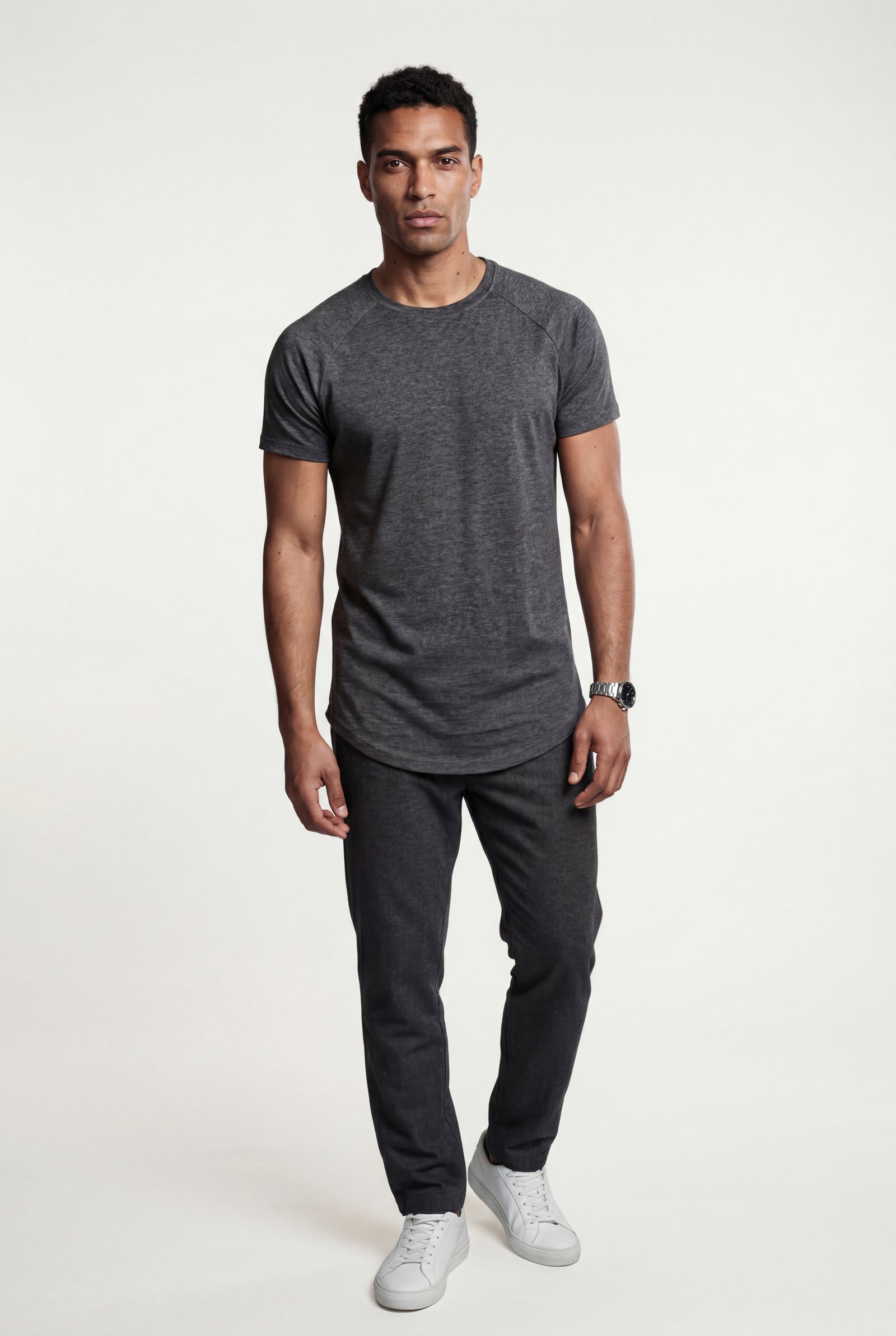 Dark Gray Slim Fit Crew Neck Short Sleeve Tee - Short sleeve t-shirts - Photo 10