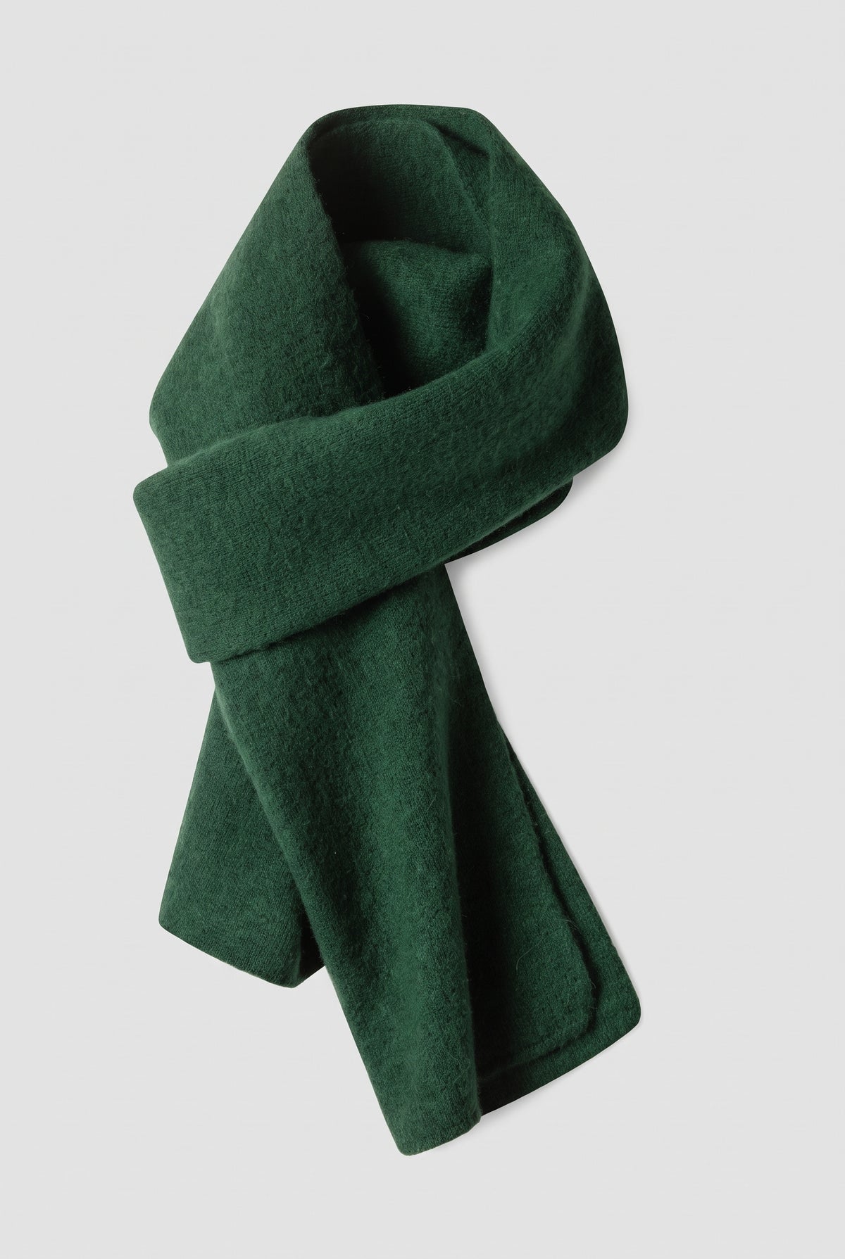 Cashmere Wrap Scarf in Dark Green — studio front