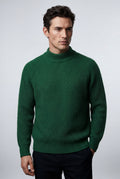 Dark Green Chunky Ribbed Slim Fit Crewneck Sweater - Slim fit sweater - Photo 4
