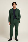 Dark Green Slim Fit Single-breasted Two Piece Suit Set - Two-piece set - Photo 1