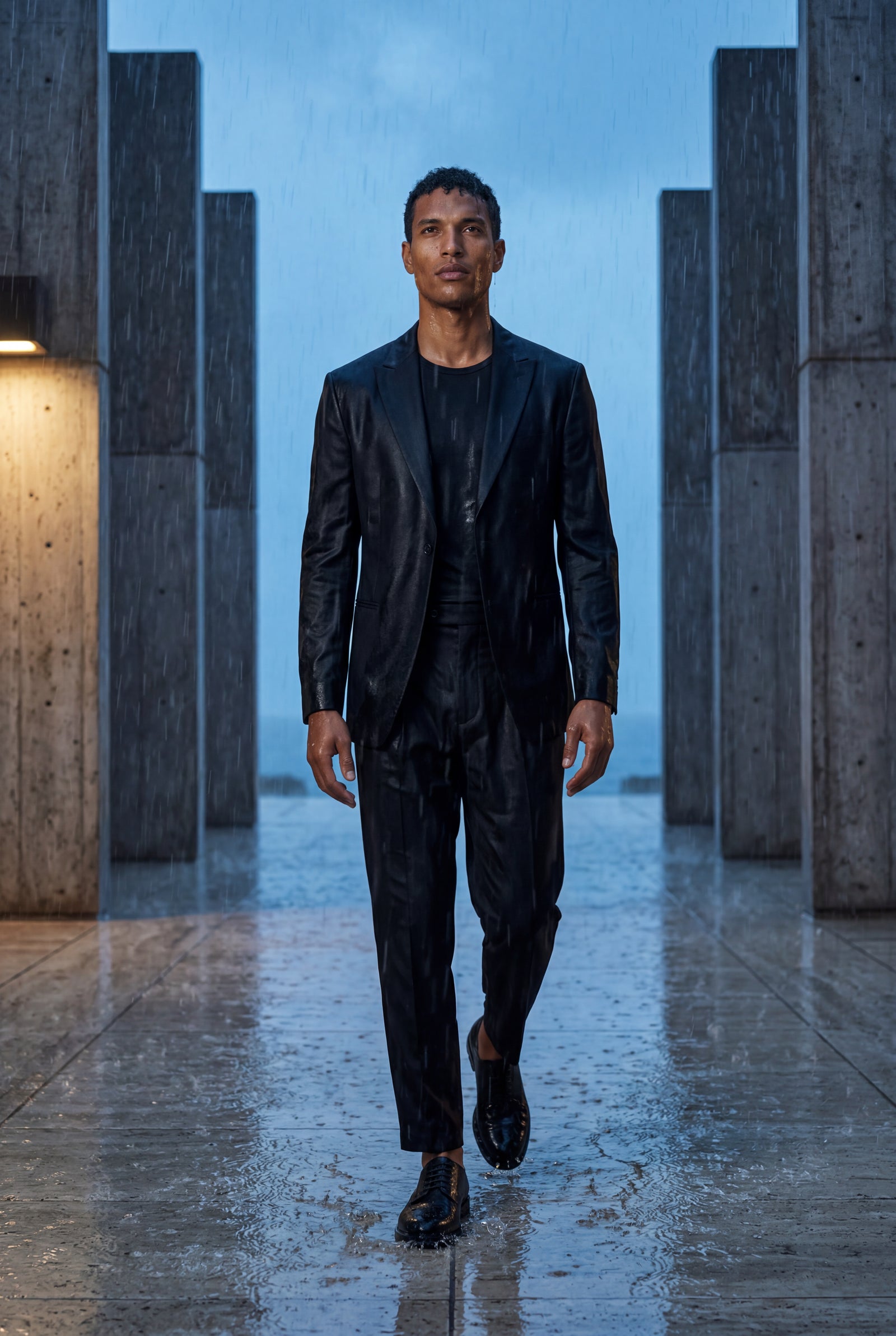 Black Slim Fit Single-breasted Two Piece Suit Set - Two-piece set - Photo 12