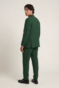 Dark Green Slim Fit Single-breasted Two Piece Suit Set - Two-piece set - Photo 2