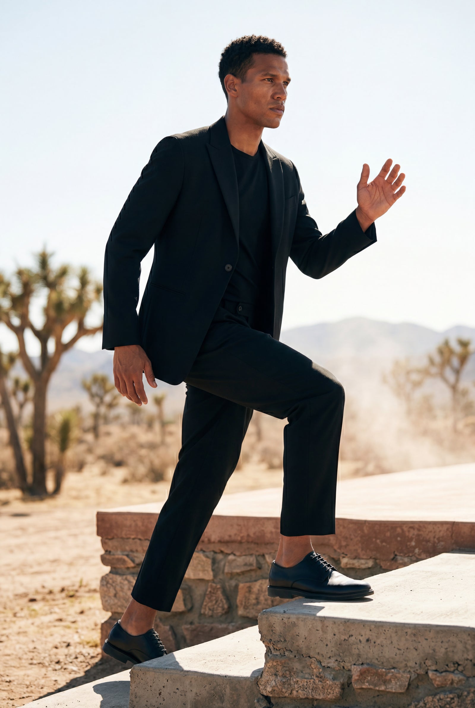 Black Slim Fit Single-breasted Two Piece Suit Set - Two-piece set - Photo 9