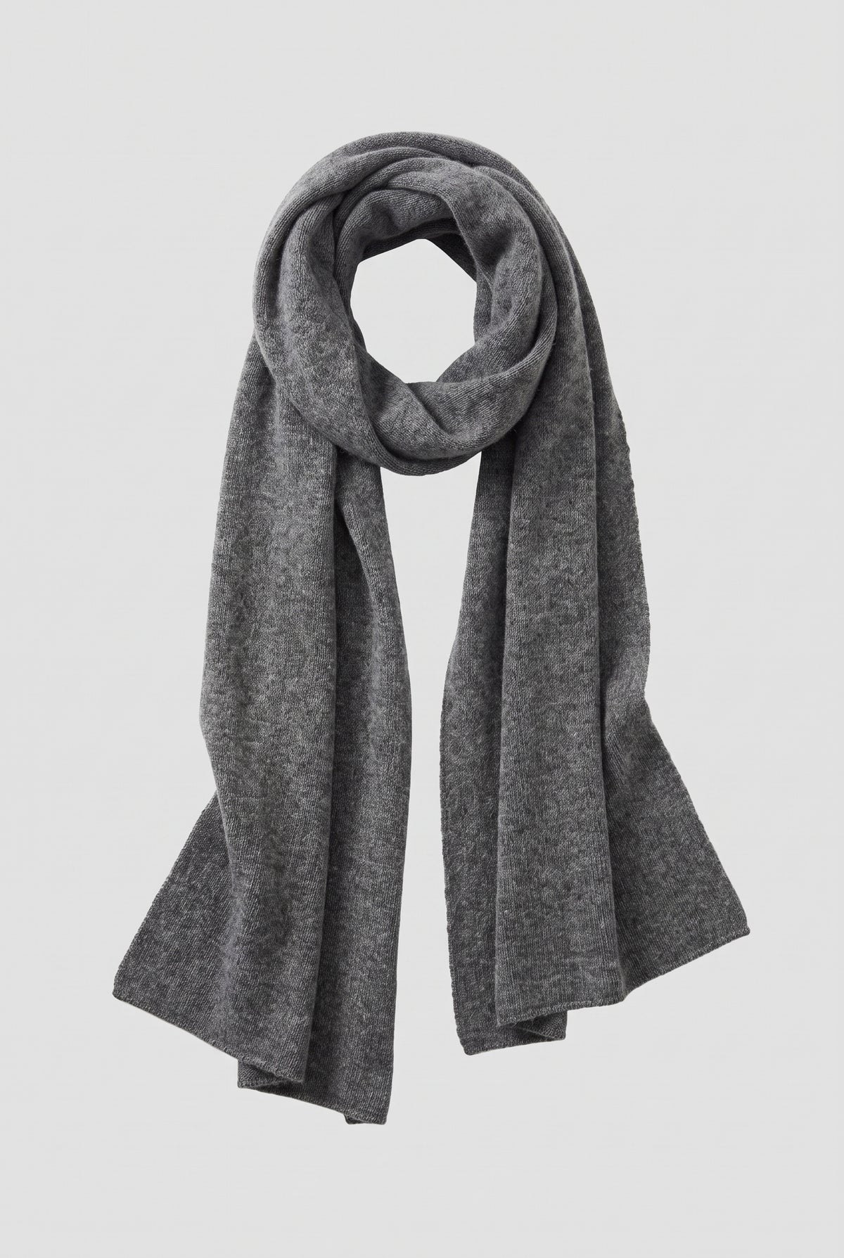 Cashmere Wrap Scarf in Dark Grey — studio front