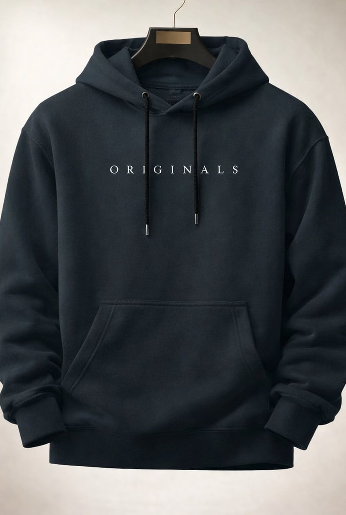 Relaxed Hooded Sweatshirt in Dark Grey — front view