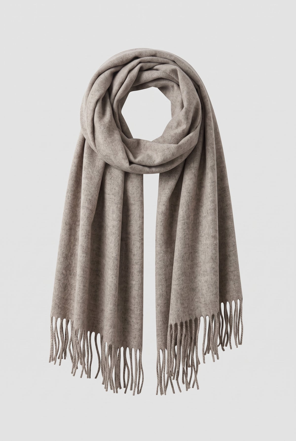 Scarf Tassel Wrap in Dark Grey — studio front