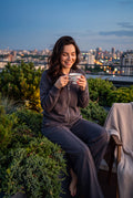 Women's Lounge Set Zip Top in Dark Grey — secondary lifestyle
