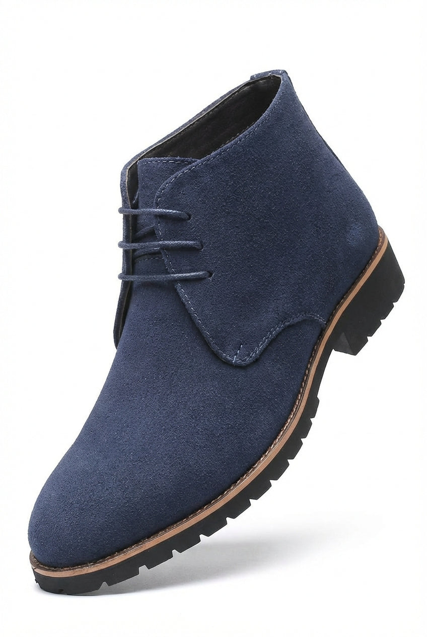 Denim Blue Chunky Sole Derby Boots - Photo 1