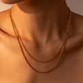 Gold Double Layer Ball Chain Gold-tone Necklace - Layered necklaces - Photo 3