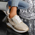 Metallic Wedge Platform Sneakers with Side Zip - Casual sneakers - Photo 7