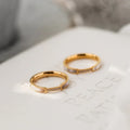 Gold Mother of Pearl Inlay Gold-tone Band Ring with Crystal Accents - Rings - Photo 8