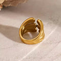 Gold Sculptural Gold-tone Open Statement Ring - Statement rings - Photo 5
