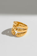 Gold Sculptural Gold-tone Open Statement Ring - Statement rings - Photo 6