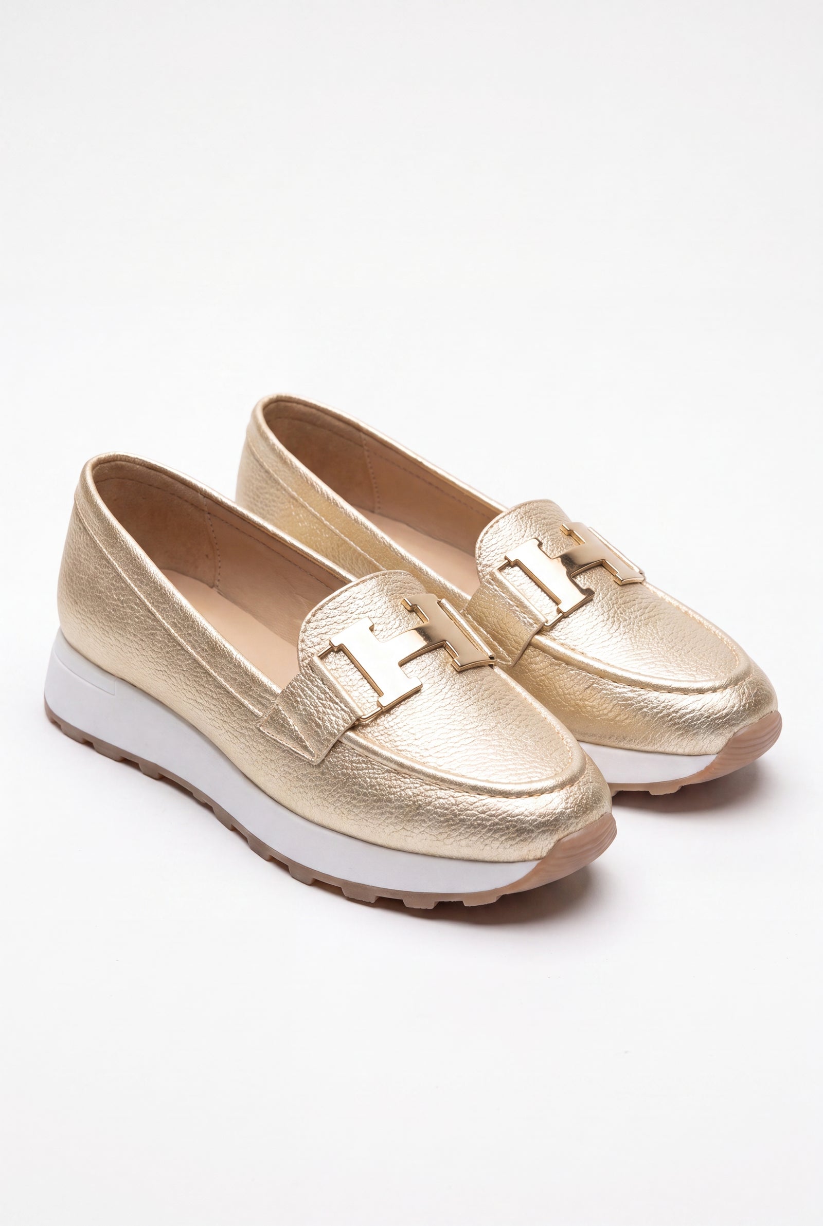 Women's Slip-On Sneakers Thick Sole in Gold — primary