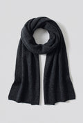 Cashmere Wrap Scarf in Gray Black — studio front