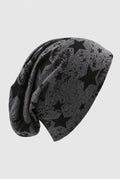 Jersey Knit Slouch Beanie in Gray Black — studio front