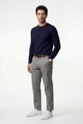 Gray Classic Straight Leg Chino Trousers with Tailored Detailing - Photo 2