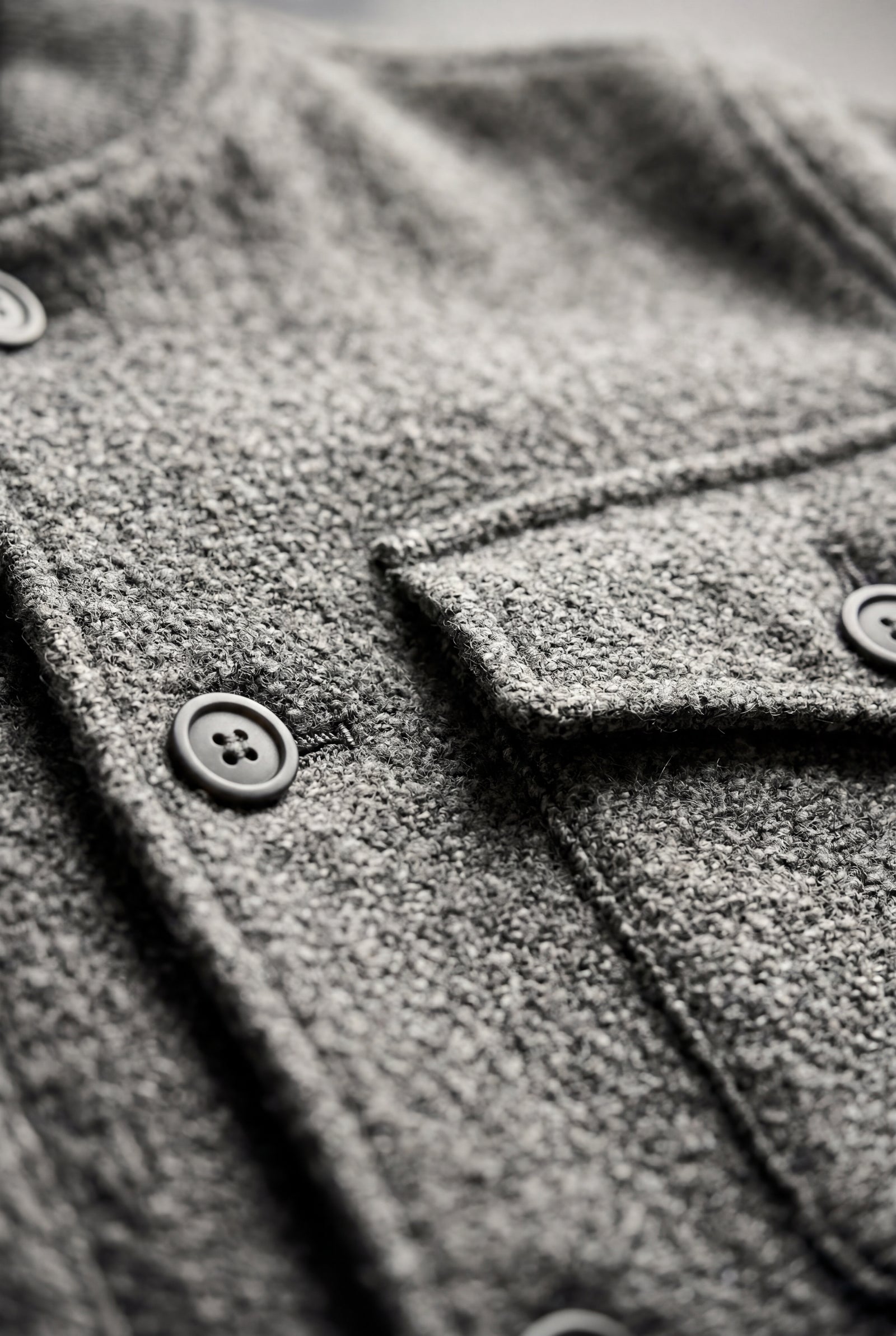 Gray Heathered Grey Cropped Bomber Jacket with Patch Pockets - Cropped jacket - Photo 3