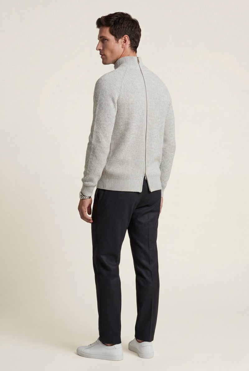 Gray Light Heather Grey Ribbed Zip-up Cardigan - Photo 2