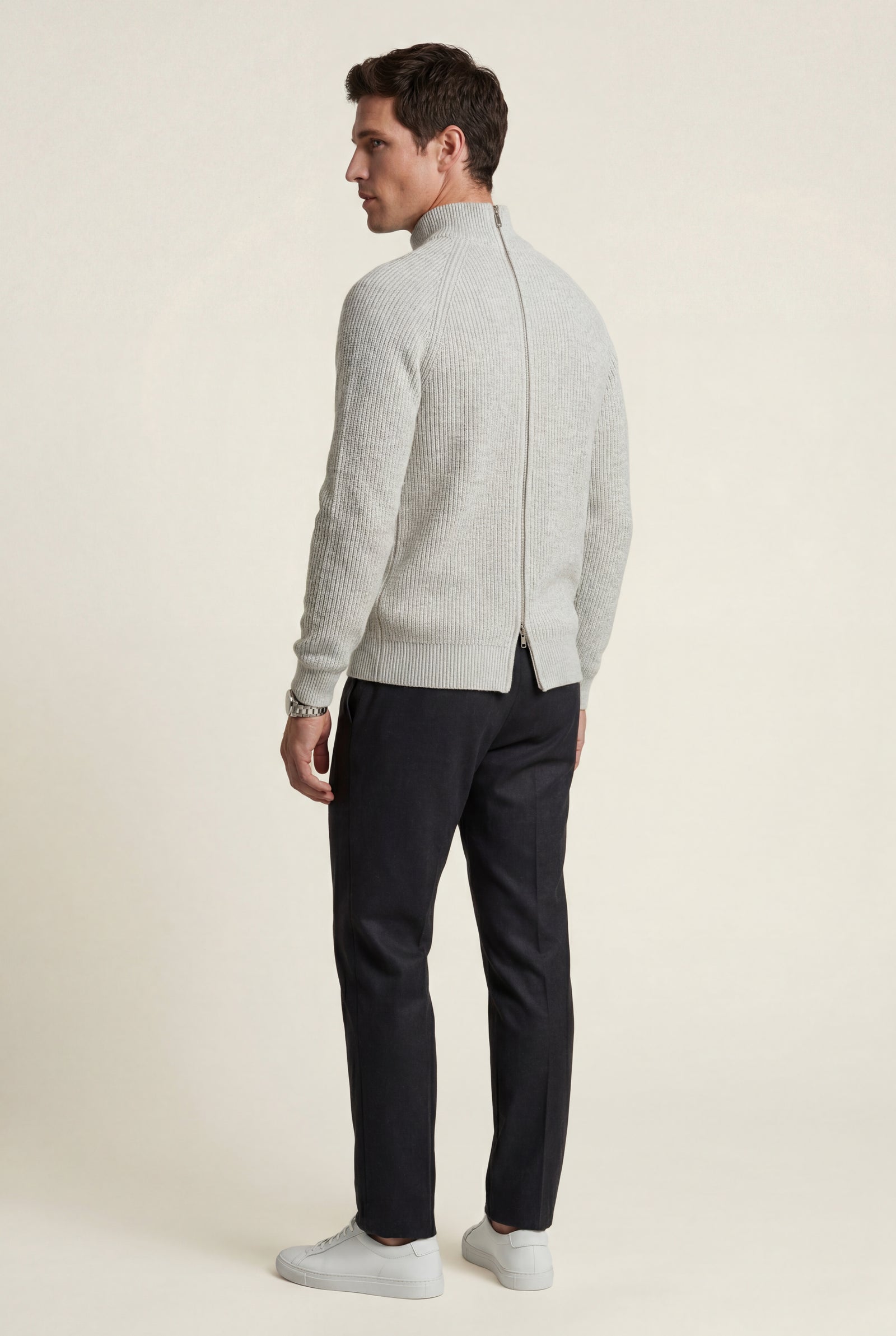 Gray Light Heather Grey Ribbed Zip-up Cardigan - Photo 2