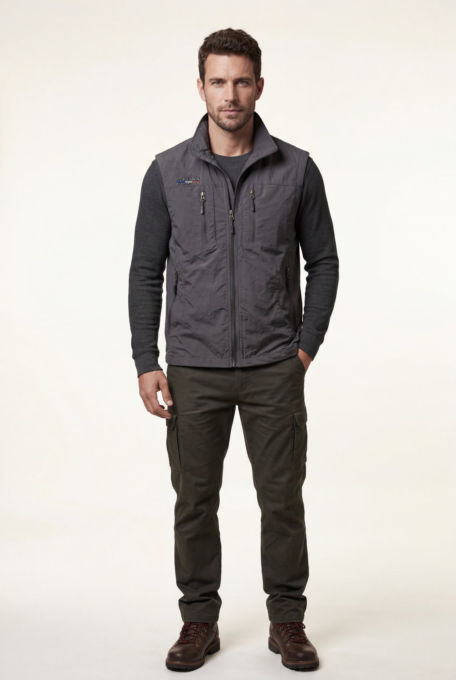 Gray Lightweight Multi-pocket Utility Cargo Vest - Cargo vests - Photo 5