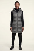 Gray Longline Quilted Hooded Bodywarmer Vest with Full Zip - Bodywarmer vests - Photo 18