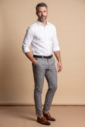 Men Chino Slim Fit in Gray — studio full body