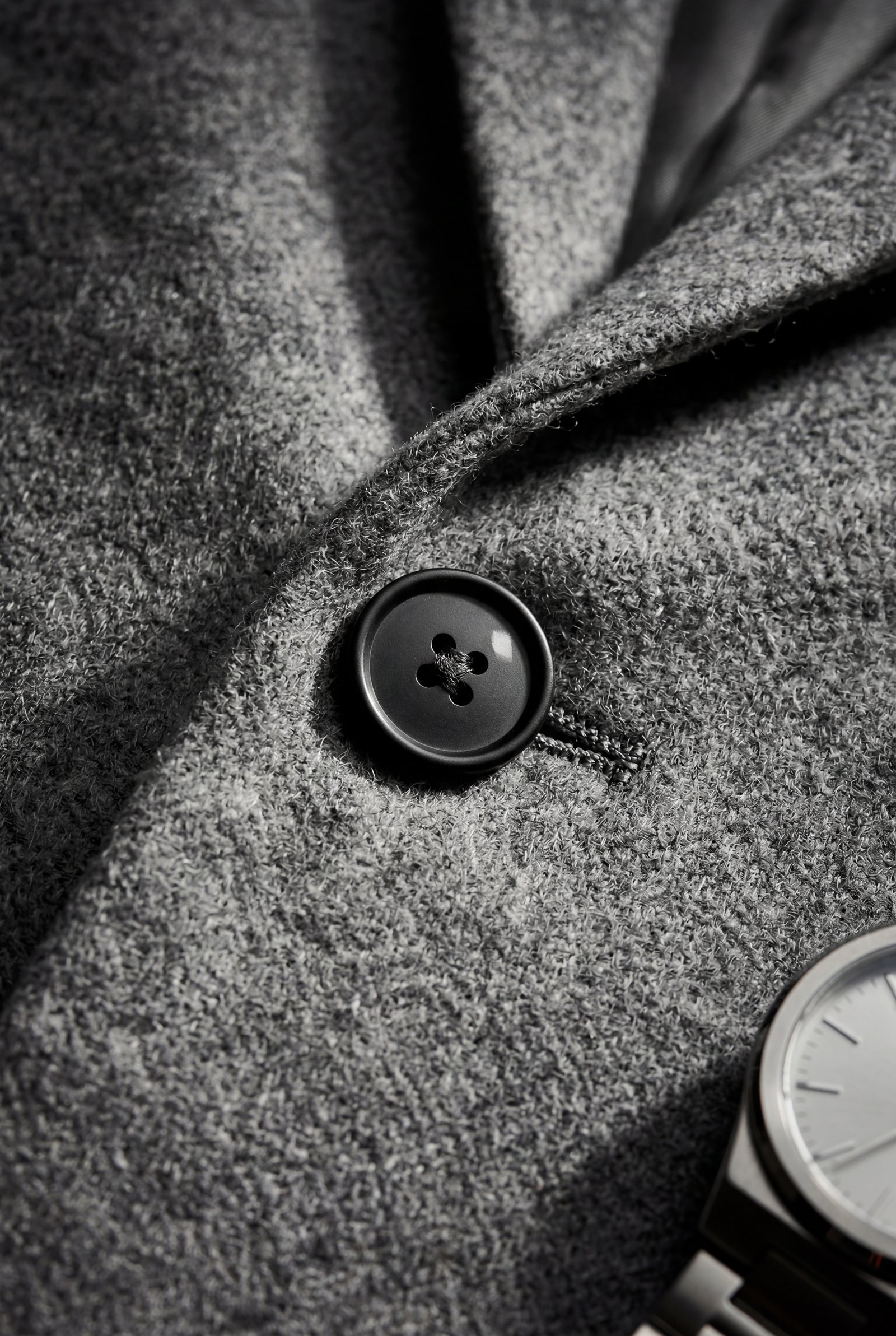 Gray Mid-grey Tailored Single-breasted Overcoat - Winter jackets - Photo 3