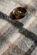 Gray Oversized Plaid Shirt Coat with Patch Pockets - Photo 5