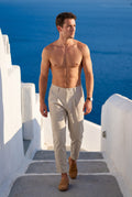 Beige Pleated Straight Leg Tailored Dress Trousers - Straight leg trousers - Photo 13