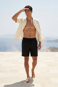 Black Relaxed Drawstring Above-knee Casual Shorts - Photo 14