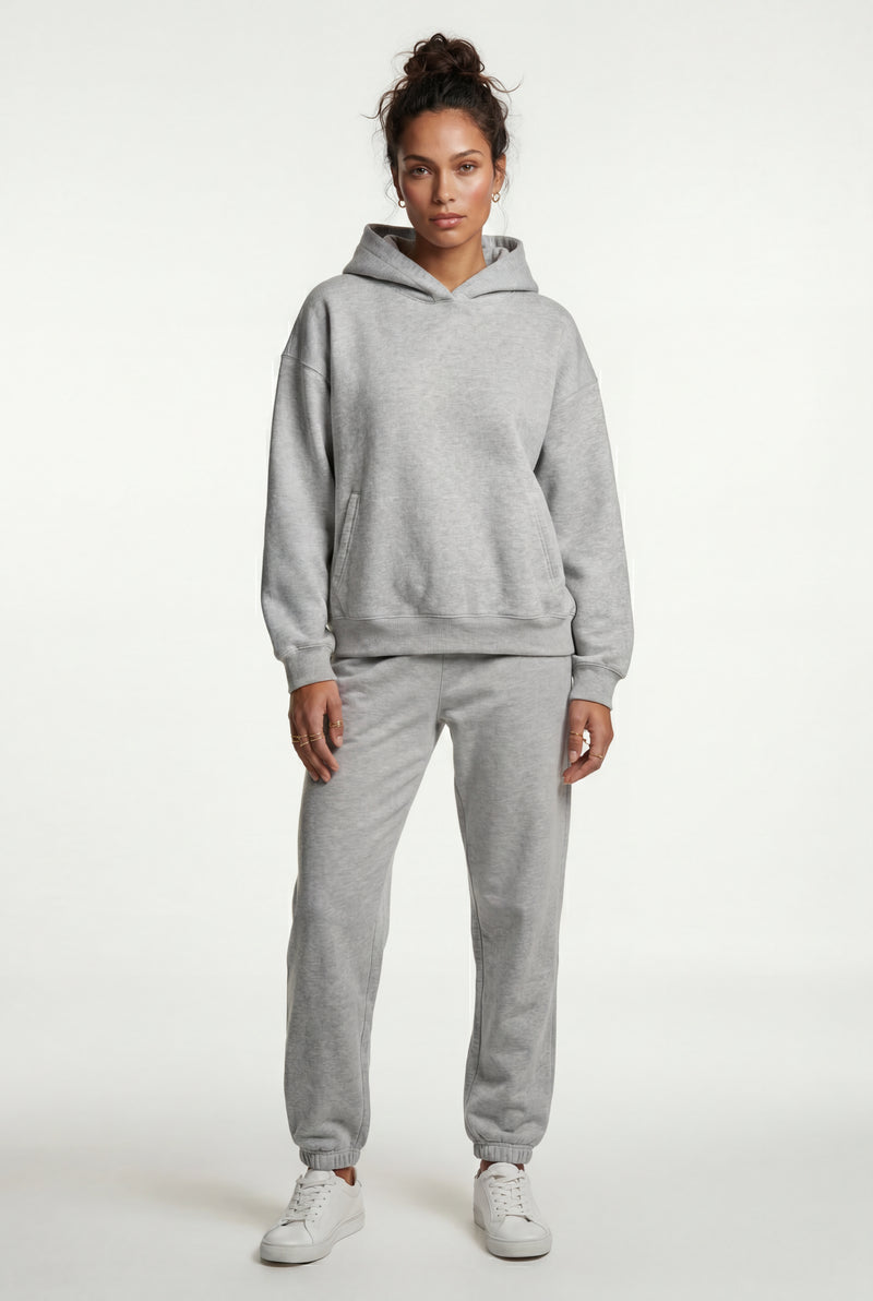 Gray Relaxed Fit Hoodie and Jogger Matching Set - Casual set - Photo 1